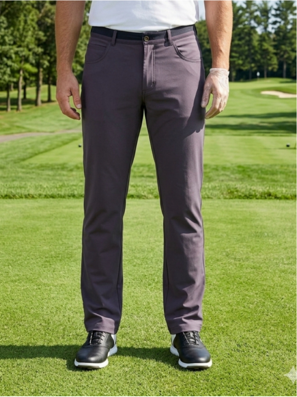 Nike Dri-FIT Grey Technical Stretch Golf Pants Flat Front Trousers 34x30 M 2091